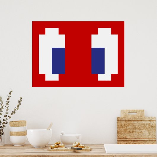 Poster 8 bits Pixel Manga Eyes (Cuisine)