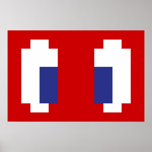 Poster 8 bits Pixel Manga Eyes (Devant)