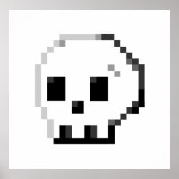 Poster 8 bits sur Pixel crâne