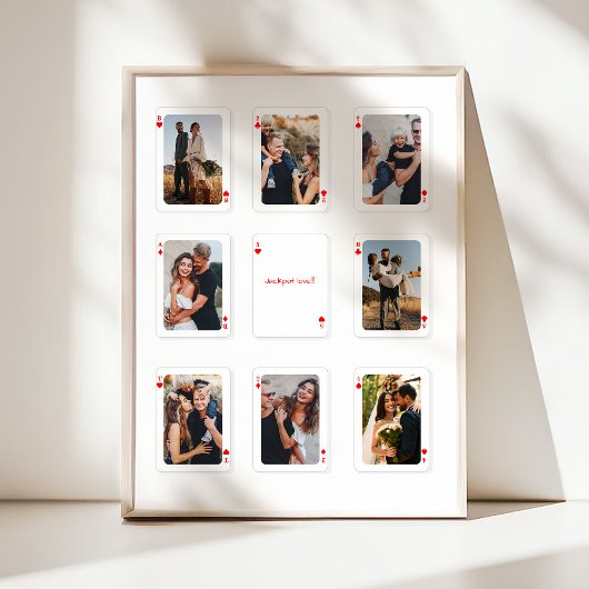 Poster 8 Photo Collage How Lucky Are We Playing Cards