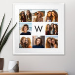 Poster 8 Photo Collage personnalisé Monogramme noir et bl<br><div class="desc">Vous pouvez utiliser des photos Instagram pour cette conception. Utilisez 8 photos carrés pour créer un cadeau unique et personnel. Ou vous pouvez garder le chiot hipster et faire un gardien branché. Si vous avez besoin d'ajuster les images,  cliquez sur l'outil personnaliser pour apporter des modifications.</div>