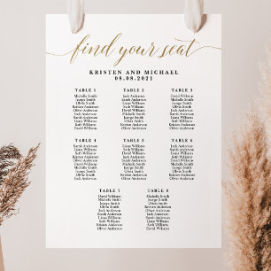 Poster 8 Tables 80 Invités Trouvez Votre Siège Carte