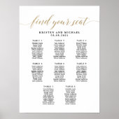 Poster 8 Tables 80 Invités Trouvez Votre Siège Carte (Devant)