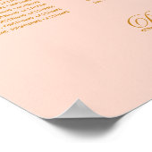 Poster 8 Tables Blush Mariage Simple Rose Sein Graphique (Coin)