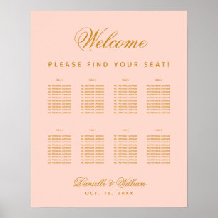 Poster 8 Tables Blush Mariage Simple Rose Sein Graphique