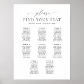 Poster 8 Tables Veuillez Trouver Votre Siège Carte (Devant)