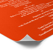 Poster 8 x 10 Menu table de dîner pour encadrement (Coin)