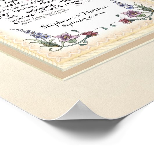 Poster 8 x 20 Pour construire un amour durable Crème Moch (Coin)