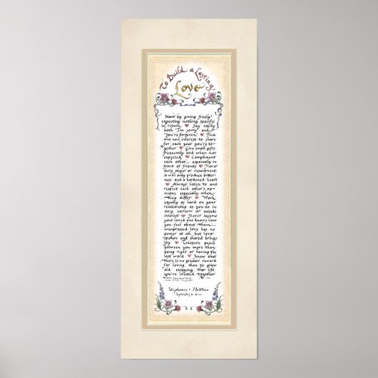 Poster 8 x 20 Pour construire un amour durable Crème Moch (Devant)