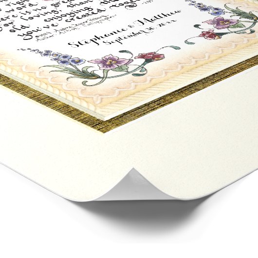 Poster 8 x 20 Pour construire un amour durable feuille d' (Coin)