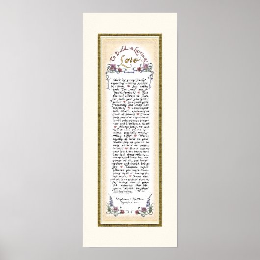 Poster 8 x 20 Pour construire un amour durable feuille d' (Devant)