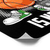 Poster 8e anniversaire Bysketbyll Joueur amusant 8 ans en (Coin)