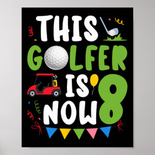 Poster 8e anniversaire de la partie Golf Boy Huit ans Gol