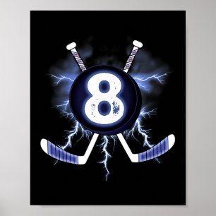 Poster 8e anniversaire - Hockey sur glace 8 ans cadeau