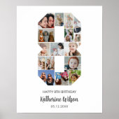 Poster 8e anniversaire Numéro 8 photo Collage photo Photo (Devant)