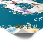 Poster 8e anniversaire Photo Collage Turquoise bleu jaune (Coin)