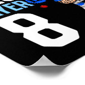 Poster 8th Birthday Cricket Player  (Coin)