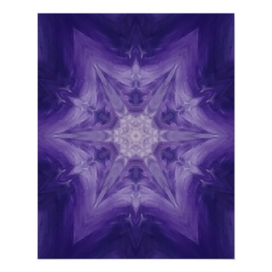 Poster 8Un Unique couleur violet étoile blanche Mandala (Devant)