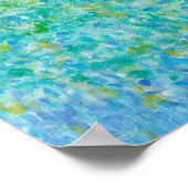 Poster 8x10 Abstrait Turquoise bleu clair imprimé jaune (Coin)