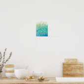 Poster 8x10 Abstrait Turquoise bleu clair imprimé jaune (Cuisine)