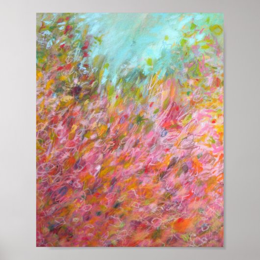 Poster 8x10 Abstrait Turquoise Rose Painting (Devant)