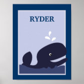 Poster 8X10 Ahoy Mate Whale Nautical Nursery Art Imprimer (Devant)