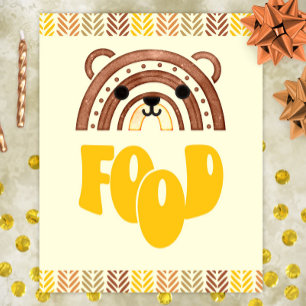 Poster 8x10 Food Station Boho Woodland Bear Anniversaire