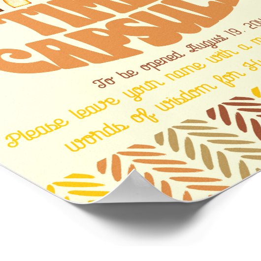 Poster 8x10 Heure Capsule Boho Ours des bois Boho Anniver (Coin)