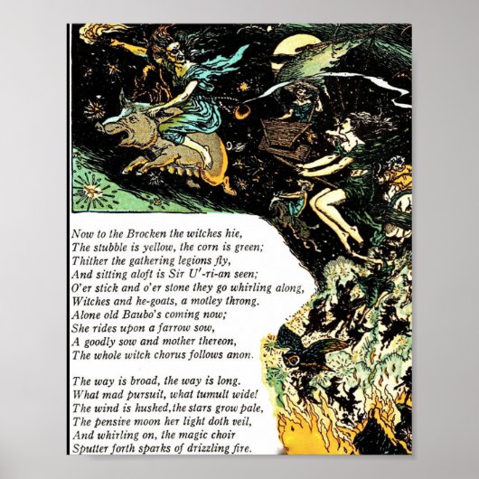 Poster 8x10 illustratie Witches Faust (Voorkant)