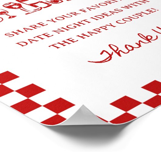 Poster 8x10" manuscrit Wavy Border Date Idées de nuit (Coin)