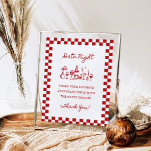 Poster 8x10" manuscrit Wavy Border Date Idées de nuit