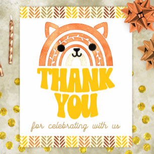 Poster 8x10 Merci Boho Woodland Renard Anniversaire