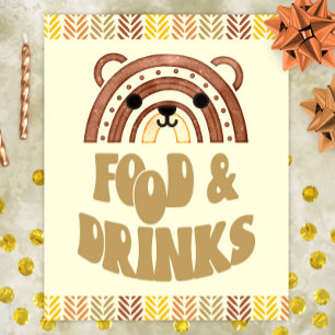 Poster 8x10 Nourriture & Boissons Anniversaire Boho Woodl