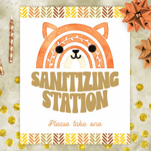 Poster 8x10 Sanitizer Station Boho Woodland Fox Anniversa
