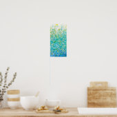 Poster 8x16 Abstrait Turquoise bleu clair imprimé jaune (Cuisine)