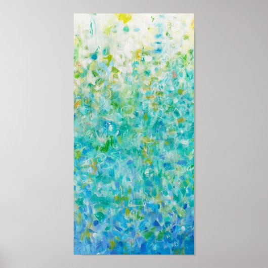 Poster 8x16 Abstrait Turquoise bleu clair imprimé jaune (Devant)