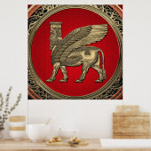 Poster [900] Assyrian Winged Bull - Gold Lamassu (Cuisine)