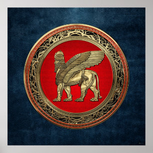Poster [900] Lion ailé assyrien - Lamassu d'or
