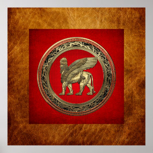 Poster [900] Lion ailé assyrien - Lamassu d'or