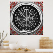 Poster [900] Vegvisir - Viking Silver Magic Runic Compass (Cuisine)