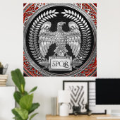Poster [901] Aigle impérial romain argenté (Bureau à domicile)
