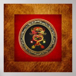 Poster [901] Dragons rouges et jaunes