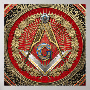 Poster [901] Master Mason - Carré Or & Compas