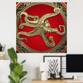Poster [901] Octopus d'or sacré en posture défensive (Bureau à domicile)