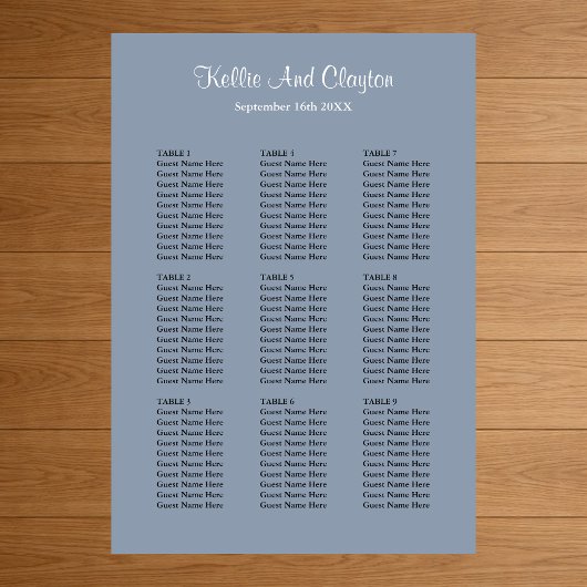 Poster 90 Bleu simple Mariage