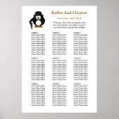 Poster 90 Drôle Penguin Greeter Mariage Seating Chart (Devant)