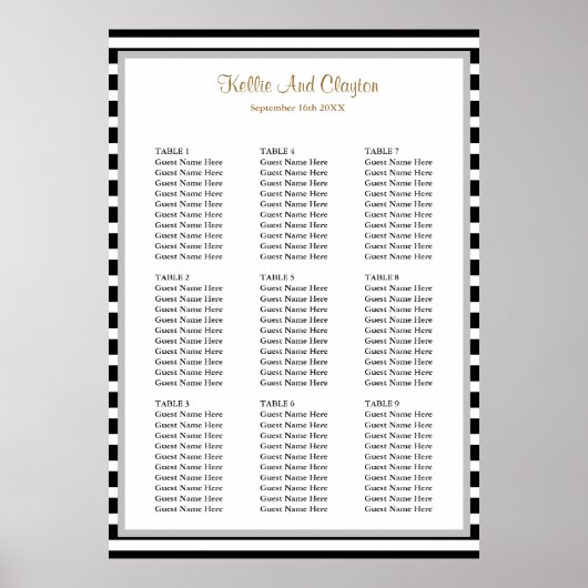 Poster 90 Grilles noir/blanc Mariage (Devant)