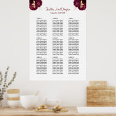 Poster 90 Mariages Bourgogne Et Or Floral (Cuisine)