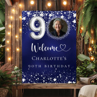 90e anniversaire bleu argent étoiles photo bienven