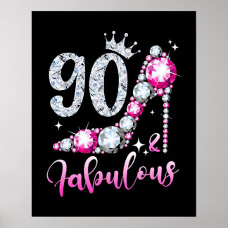 Poster 90e anniversaire Chaussures à talon élevé Diamant